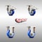 Service Caster 3 Inch 316SS Blue Polyurethane Swivel Top Plate Caster Lock Brake 2 Rigid, 2PK SCC-SS316TTL20S314-PPUB-BLUE-2-R-2 - alternate 5